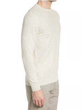 Jack Victor Elm Textured Cotton Crewneck Sweater Oatmeal